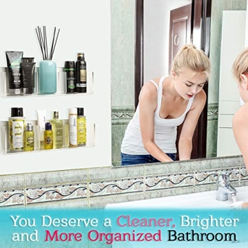Stylish No-Drill Acrylic Makeup Organizer for Bathrooms