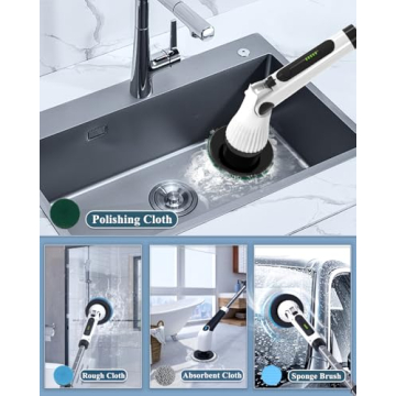 LOSUY Electric Spin Scrubber with 8 Brush Heads
