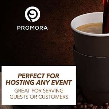 Promora 16 oz Disposable Coffee Cups, 100 Pack with Lids