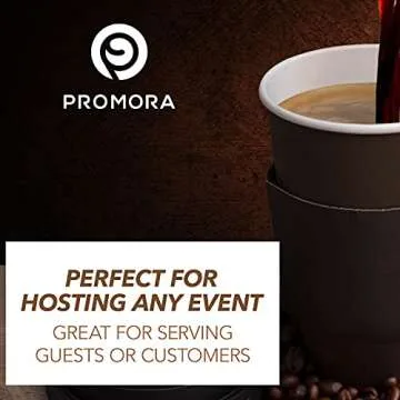 Promora 16 oz Disposable Coffee Cups, 100 Pack with Lids