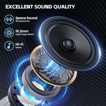 TRAUSI Open Ear Wireless Earbuds Bluetooth Headphones, 50Hrs Playtime Stereo Sound Earphones with IP...