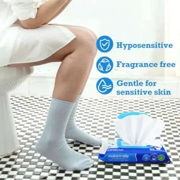 MATERN'ELLA Flushable Wipes, Unscented Adult Wet Wipes with Dandelion & Aloe Vera, Personal Cleansing Toilet Wipes 100% Plant Based Fibers Soft and Septic Sewer Safe 320 Wipes (8 Packs of 40)