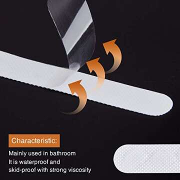 Secopad Anti Slip Shower Stickers 24 PCS Safety Bathtub Strips Adhesive Decals with Premium Scraper