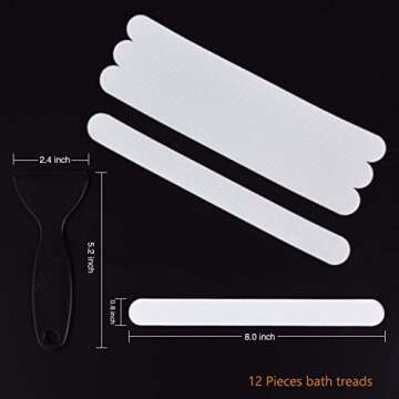 Secopad Anti Slip Shower Stickers 24 PCS Safety Bathtub Strips Adhesive Decals with Premium Scraper