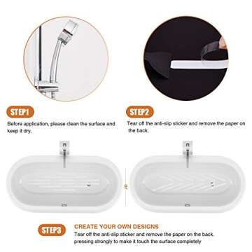 Secopad Anti Slip Shower Stickers 24 PCS Safety Bathtub Strips Adhesive Decals with Premium Scraper