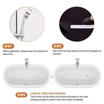 Secopad Anti Slip Shower Stickers 24 PCS Safety Bathtub Strips Adhesive Decals with Premium Scraper