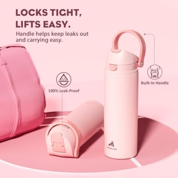 POWCAN 24 oz Insulated Water Bottle for Sports