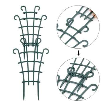 UWIOFF Trellis for Potted Plants, Mini Garden Trellis for Climbing Plants Stackable Plant Trellis Indoor Plastic Potted Plant Support DIY Climbing Trellis Flower Pots Supports, 4 Pack