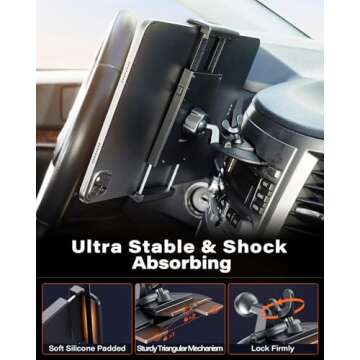APPS2Car CD Slot Tablet Car Mount for 4.7-11 Inch Devices - Perfect for Road Trips!