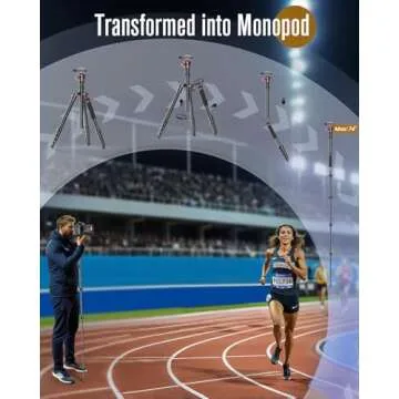 CAMBOFOTO 74-inch-Professional-Camera-Photography-Tripod, Ball Head Aluminum DSLR/SLR Tripod & Monopod with Carry Bag Compatible with Canon Nikon Binoculars Laser Telescope (Weight 3 Lbs, 13Lbs Load)