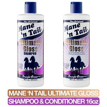Mane 'n Tail Ultimate Gloss Combo Set (16 Oz) – Shampoo & Conditioner for Long-Lasting Shine, Soft...