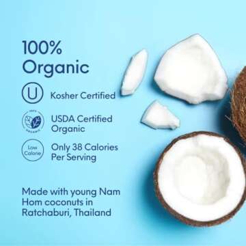 Thai Coco - Organic Natural Coconut Water No Sugar Added - 33.8 fl. oz. 2 Pk