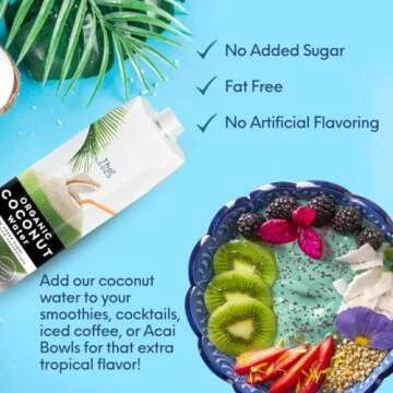 Thai Coco - Organic Natural Coconut Water No Sugar Added - 33.8 fl. oz. 2 Pk
