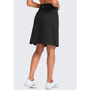 SANTINY Women's 20'' Knee Length Golf Skort with Pockets