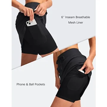 SANTINY Women's 20'' Knee Length Golf Skort with Pockets