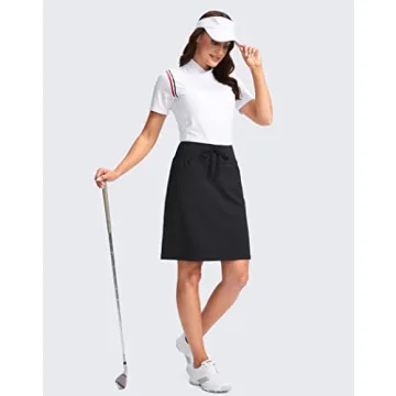 SANTINY Women's 20'' Knee Length Golf Skort with Pockets