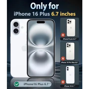FNTCASE iPhone 16 Plus Clear Case with Drop Protection