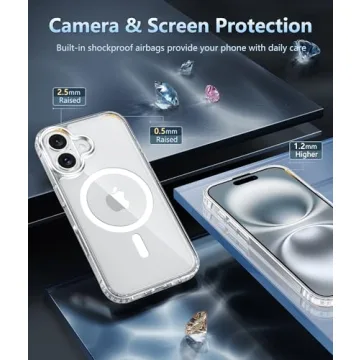 FNTCASE iPhone 16 Plus Clear Case with Drop Protection
