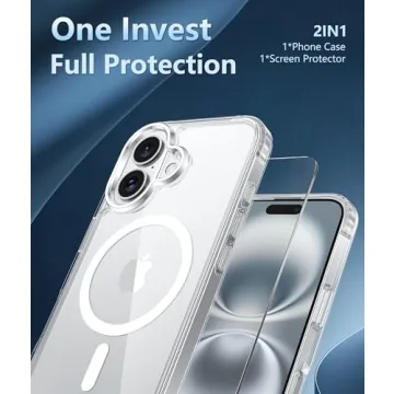 FNTCASE iPhone 16 Plus Clear Case with Drop Protection