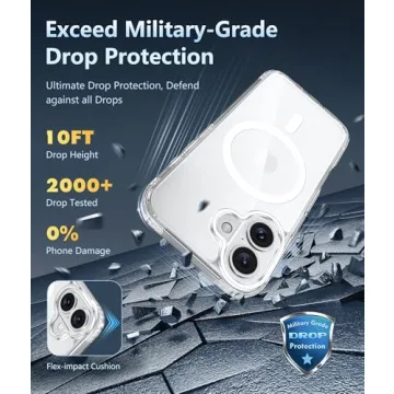 FNTCASE iPhone 16 Plus Clear Case with Drop Protection