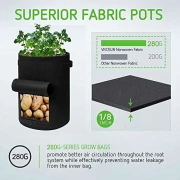 Potato Grow Bags - 10 Gallon Planters for Veggies