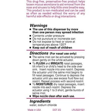 Little Remedies Sterile Saline Nasal Mist, Safe for Newborns, 3 oz (Pack of 1)