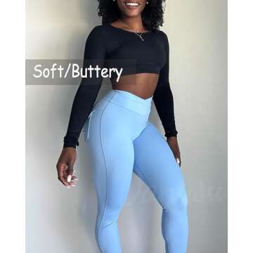 Danysu Cargo Leggings with Pockets for Women Scrunch Butt Lifting Leggings V Cross Waist Tummy Control Casual Yoga Leggings