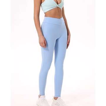 Danysu Cargo Leggings with Pockets for Women Scrunch Butt Lifting Leggings V Cross Waist Tummy Control Casual Yoga Leggings