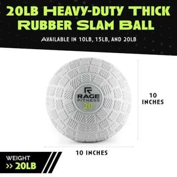 Rage Fitness Slam Balls for Exercise, Tread Texture For Firm Grip, Full Body Exercise Ball, Soft Slam Ball for Exercise, 15lb Weighted Smash Ball, Perfect Toning Ball for Flexibility and Core Workouts