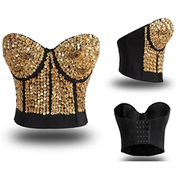 Trendy Alivila.Y Sequin Bustier Top for Parties