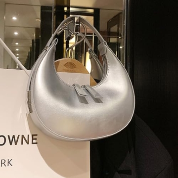 FantasyBear Stylish Eco-Friendly Hobo Handbag Silver