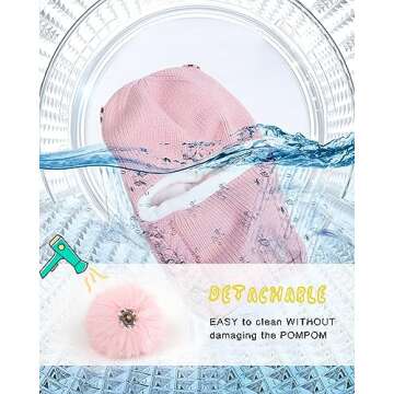 Camptrace Baby Toddler Winter Hat Scarf Set Pom Girls Boys Kids with Fleece Lined Beanie Snow Hat Hood 1-4T