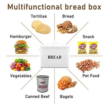 Extra Large P&P CHEF Bread Box for Kitchen Storage