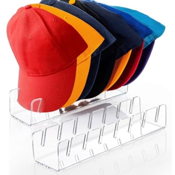 RAILONCH Hat Stand Organizer for Baseball Caps - Stylish 2Pack Acrylic Holder for 14 Hats