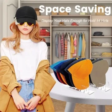 RAILONCH Hat Stand Organizer, 2Pack Clear Acrylic Holder