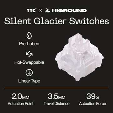 Higround Crystal Opal Basecamp 65% Mechanical USB Wired Gaming Keyboard, Silent Glacier Switches, Programable RGB, Transparent/Translucent, Hot-Swappable, Deep Thock Creamy Sounding PC Keyboard