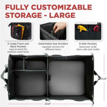 TRUNKCRATEPRO Large Adjustable Car Trunk Organizer