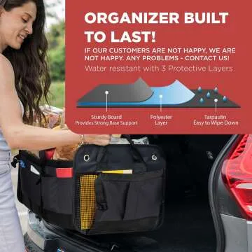 TRUNKCRATEPRO Large Adjustable Car Trunk Organizer