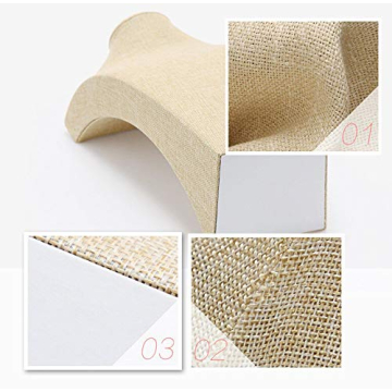 WERSHOW Beige Linen Necklace Display Bust for Jewelry