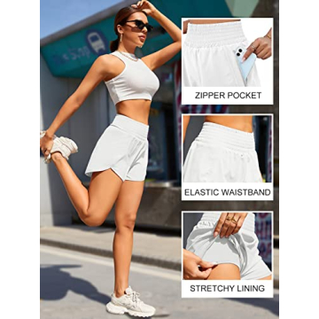 BMJL Women's High Waisted Running Shorts with Pocket