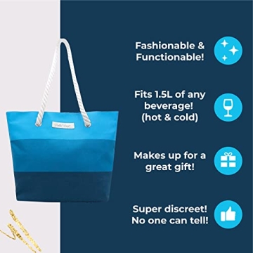 PortoVino Tote Beach Bag for Wine Lovers Stylish Design