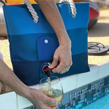 PortoVino Tote Beach Bag for Wine Lovers Stylish Design