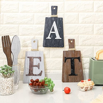 Jetec Rustic Kitchen Eat Sign with Fork and Spoon Decor