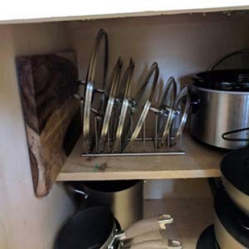Slideep Pot Pan Lid Organizer for Kitchen Efficiency