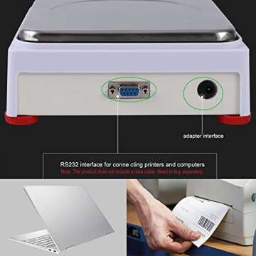 RUISHAN Digital Precision Balance 5000g x 0.1g Industrial Scale Counting Scale Scientific Scale Electronic Balance Lab Scale Precision Scale Baking Scales Calibrated Scale | .1 Gram Scale for Labs