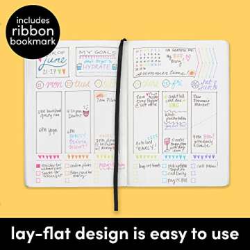 PAPERAGE Dotted Journal Notebook, (Lavender), 160 Pages, Medium 5.7 inches x 8 inches - 100 GSM Thick Paper, Hardcover with Dual Tip Pastel Highlighters, Assorted Colors, 12 Pack Bundle