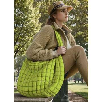 Aiyify Puffer Bag Puffer Tote Bag Quilted Tote Bag Puffy Tote Bag Puffer Crossbody Bag Quilted Cross...