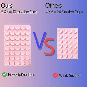 Yojaro Silicone Suction Phone Case Mount, Non Slip Suction Cup Phone Mount, Phone Accessories Holder for Selfies and Videos, Silicon Adhesive Phone Stand Sticky for Cell Phone Light Pink