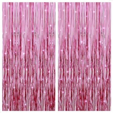 KatchOn Pink Streamers Backdrop for Any Celebration