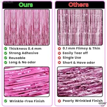 KatchOn Pink Streamers Backdrop for Any Celebration